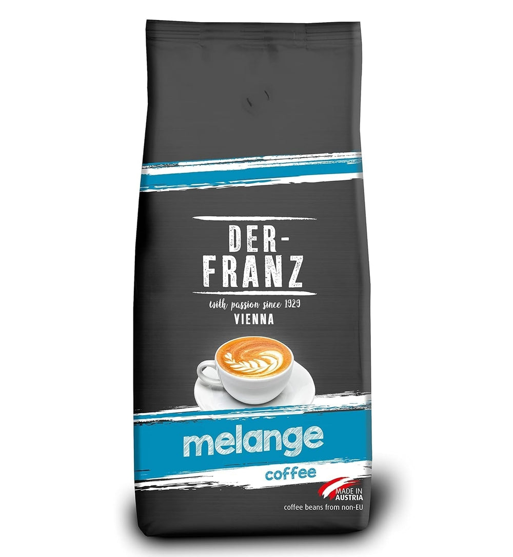 Café Crème DER-FRANZ, Intensité 4/5, 100% Arabica, grains de café entiers Naty Shop Café 1 Kg Mélange