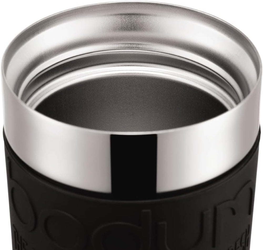 Bodum K11067-01 Travel Press Cafetière noire en acier inoxydable avec couvercle de rechange 350 ml