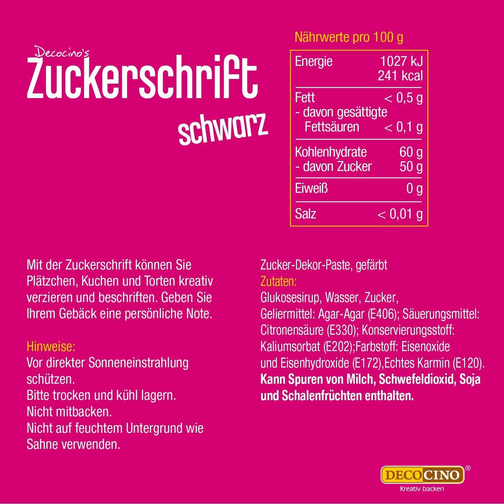 Decocino Lettrage en sucre rouge – Lettrage colorant alimentaire – Tube pratique pour étiqueter le fondant et le glaçage – Décorations de pâtisserie pour gâteaux, gâteaux et cupcakes ! (Paquet de 2)