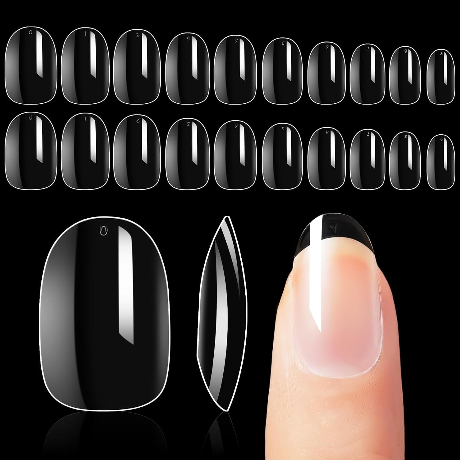 Makartt Porte-ongles en acrylique, Porte-ongles magnétique, Porte-ongles, Porte-ongles rose transparent avec 48 mastics adhésifs