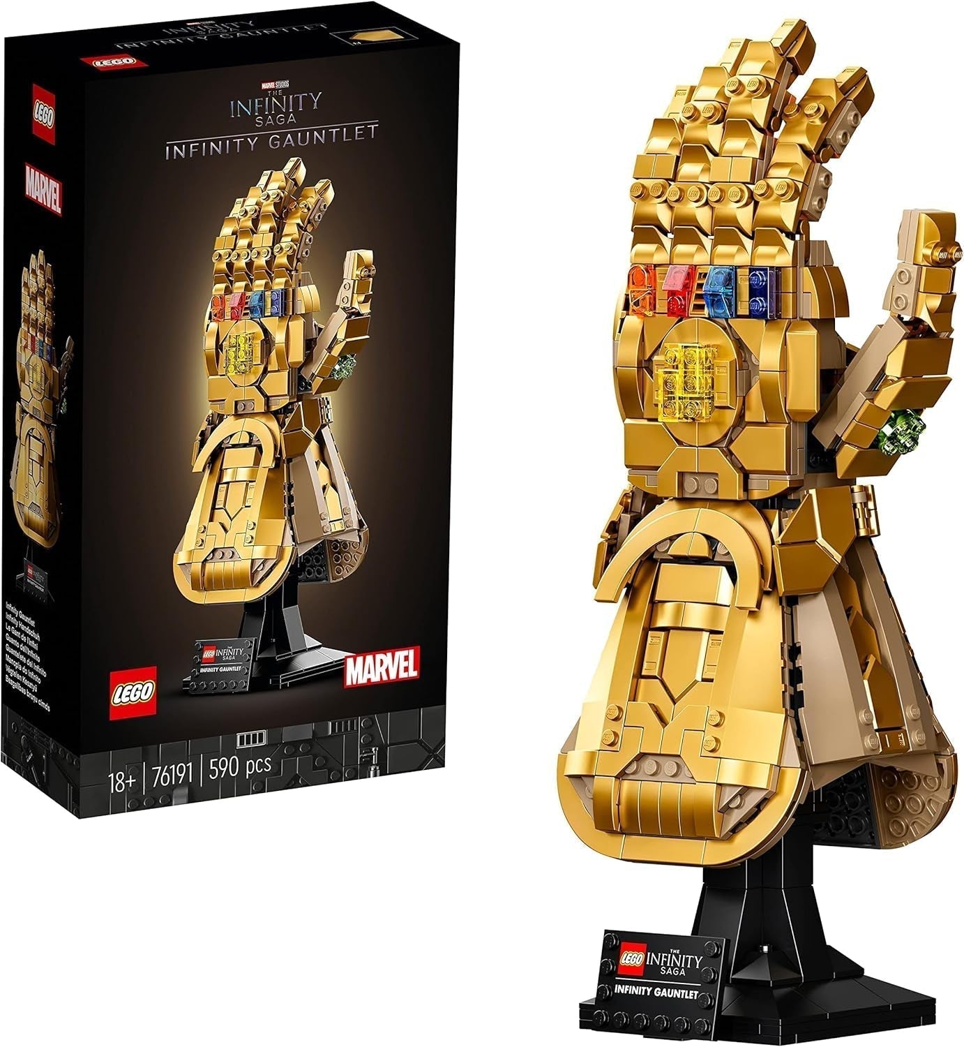 LEGO 76191 Marvel Super Heroes Infinity Glove Avengers Thanos Glove Modèle de construction pour adultes Article de fan Cadeau pour hommes Femmes Elle Lui Jeux de construction Besuche den LEGO-Store Single