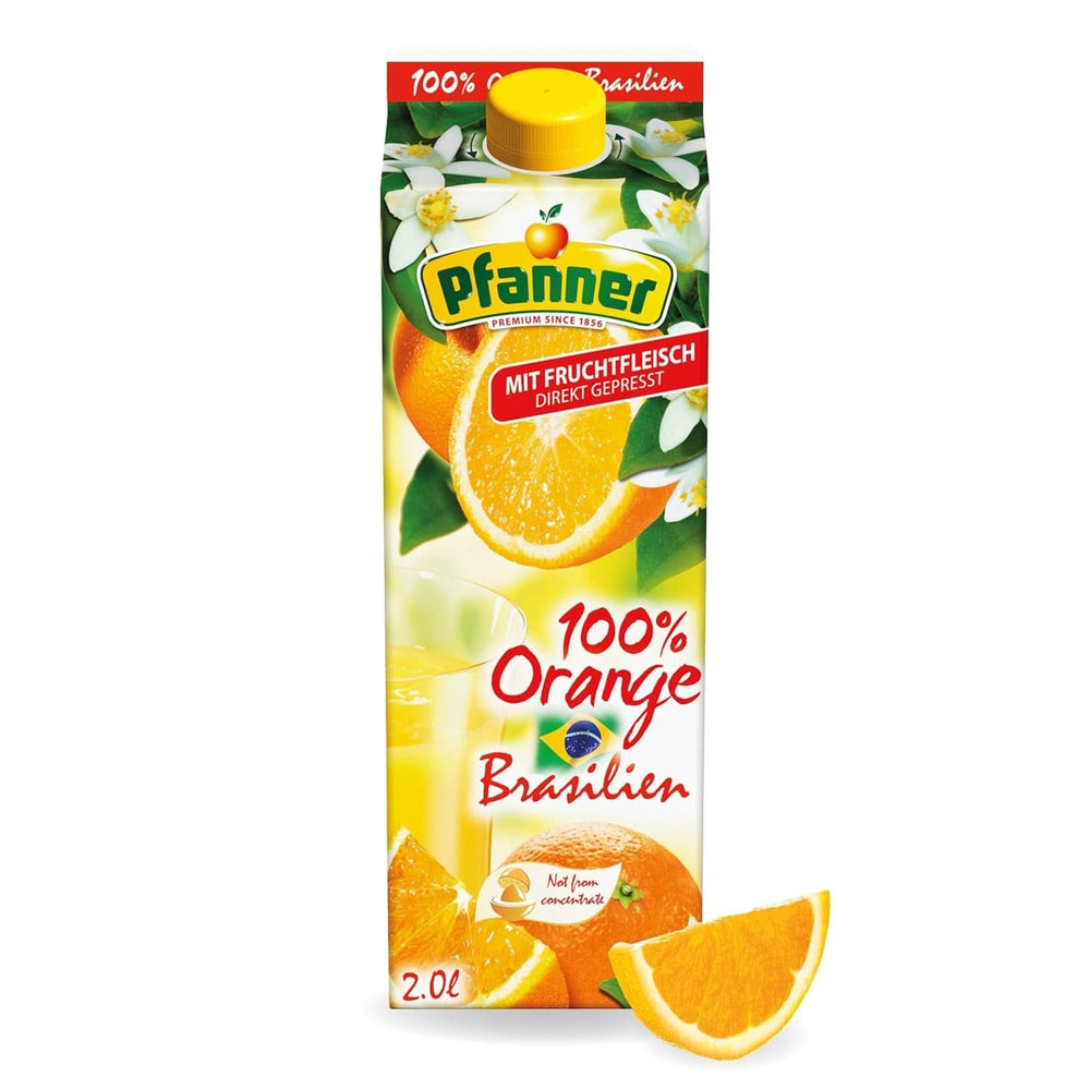 Pfanner Jus de pomme trouble 100% naturel (1 x 2 litres) - Pommes directement pressées - Jus de fruits sans sucre ajouté Boissons sans alcool Naty Shop 2 litres 100% Orange