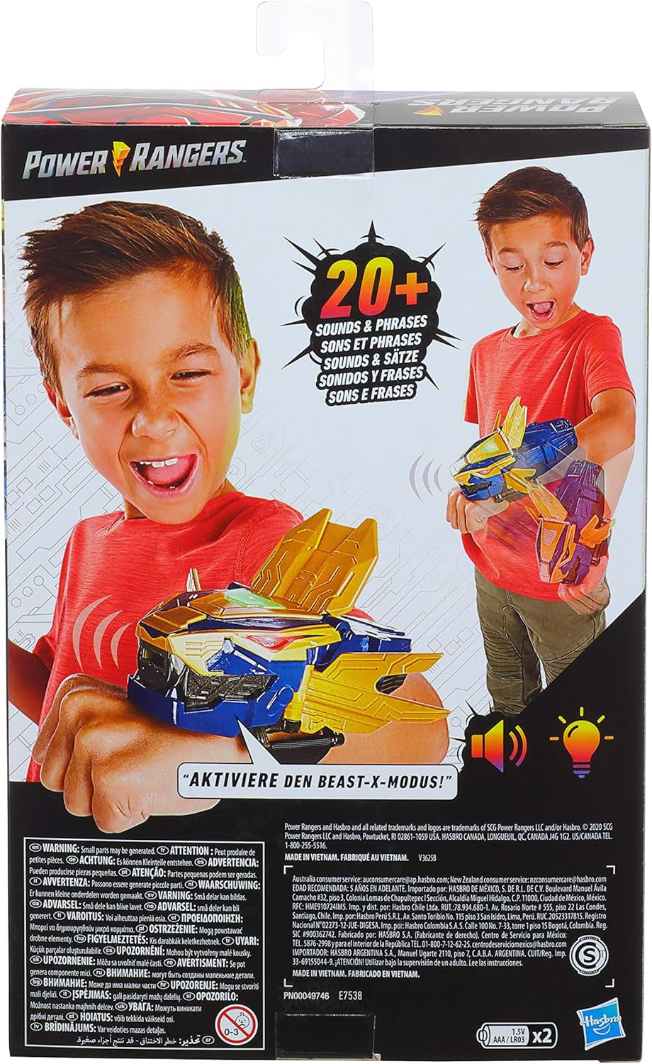 Power Rangers 315-E75385G0 Electronic Beast Morphers X King Figure Series Lumières et sons inspirés Figurines d'action Naty Shop