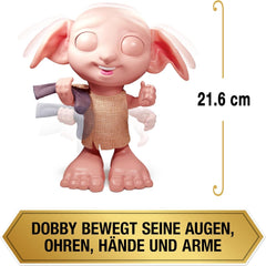 Wizarding World Harry Potter - Poupée interactive Dobby House Elf avec plus de 30 sons, phrases et mouvements, allemand-italien, jouet pour 6 ans, article de fan Dolls Naty Shop