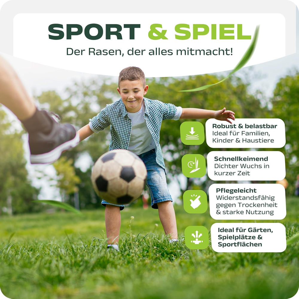 SEHR GUT Getestet | Rasensamen Schnellkeimend 1Kg Für 40M² | Frühjahr Sport Und Spiel Rasen | Grassamen Trockenresistent Für Rasensaat Und Nachsaat