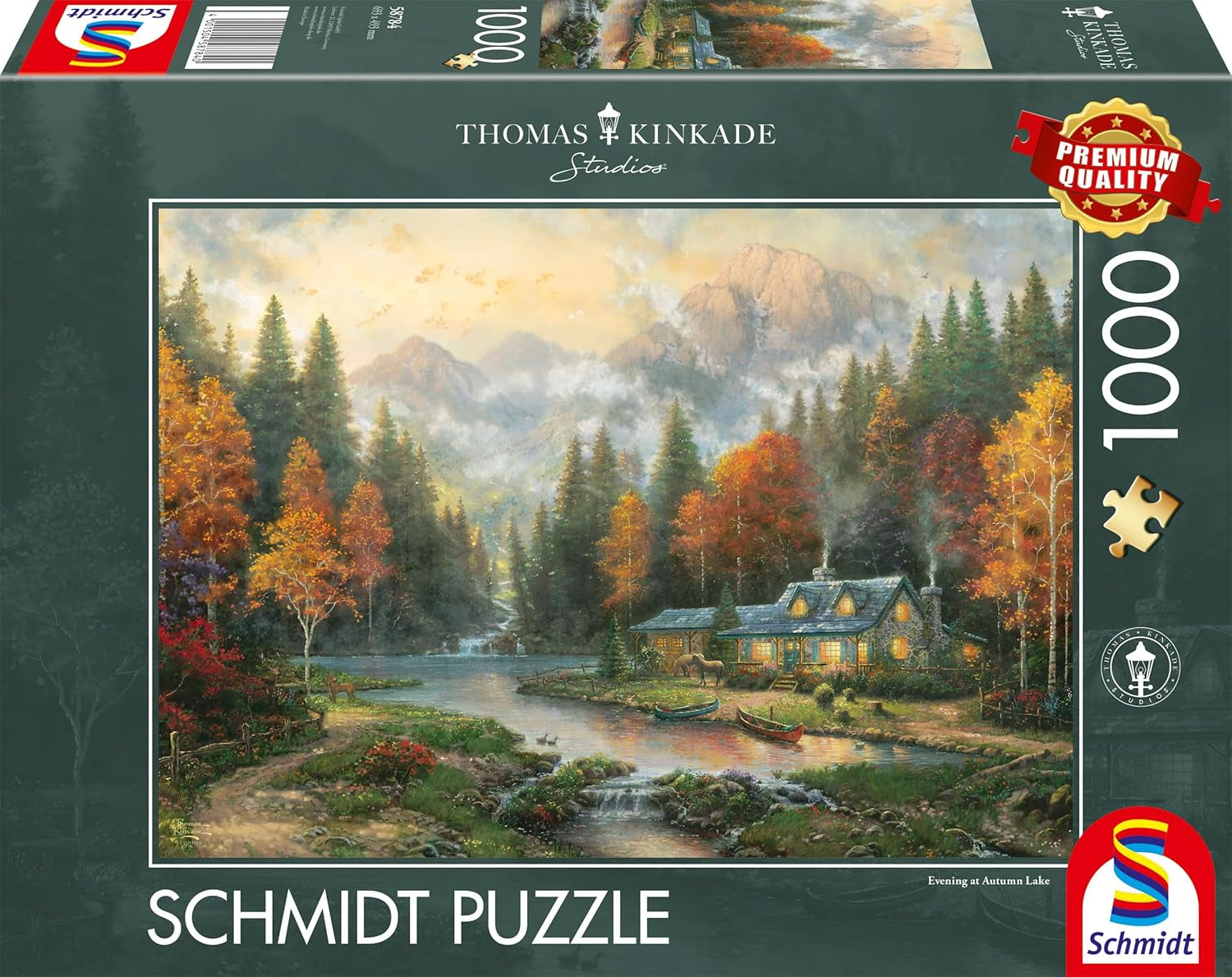 Schmidt Spiele 58784 Thomas Kinkade, Soirée au lac d'automne, puzzle 1000 pièces, coloré Puzzle Naty Shop Titre par défaut
