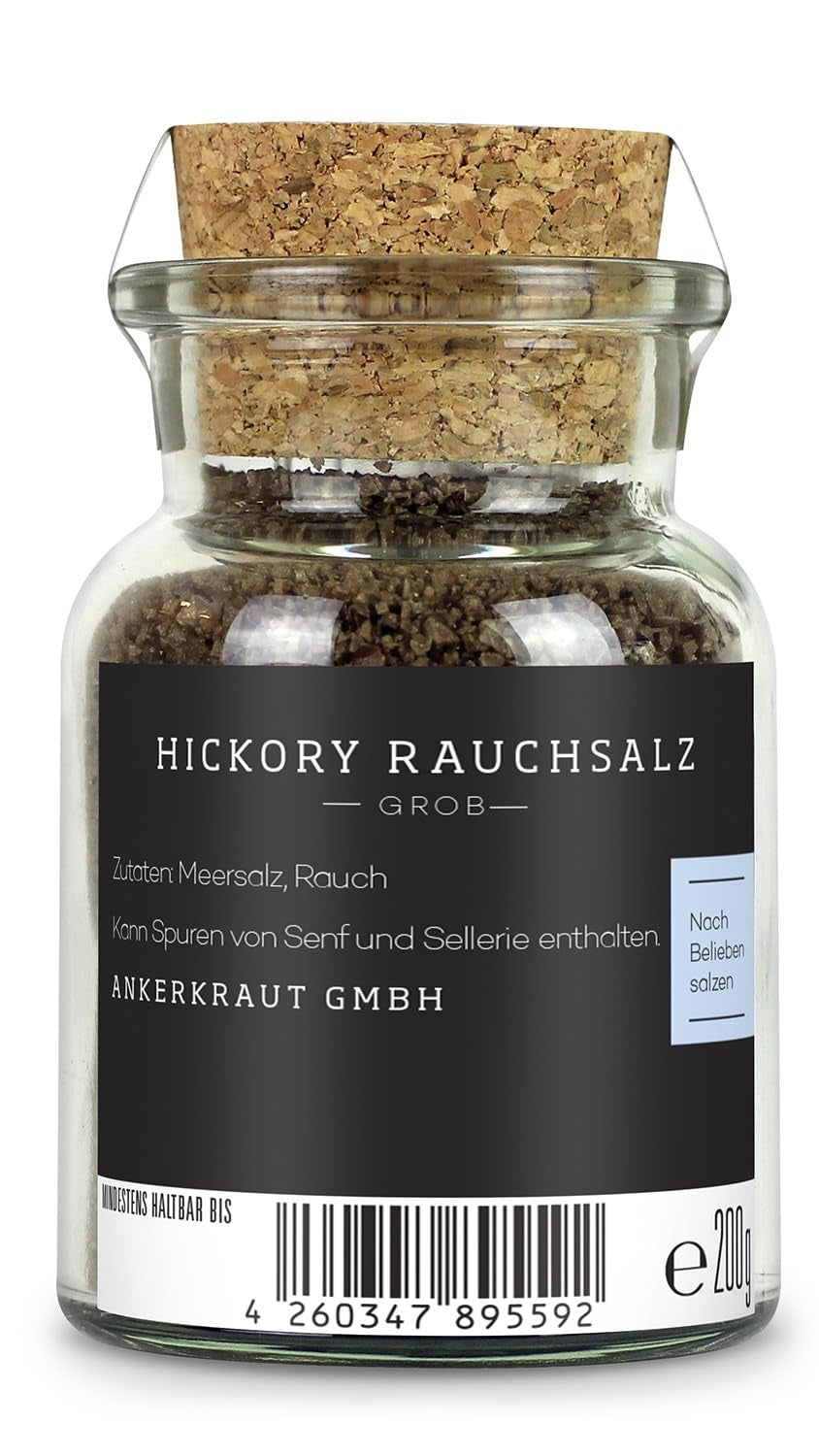 Ankerkraut Hickory Rauchsalz, véritable Rauchsalz aux États-Unis, 75 g dans un verre de cuisson