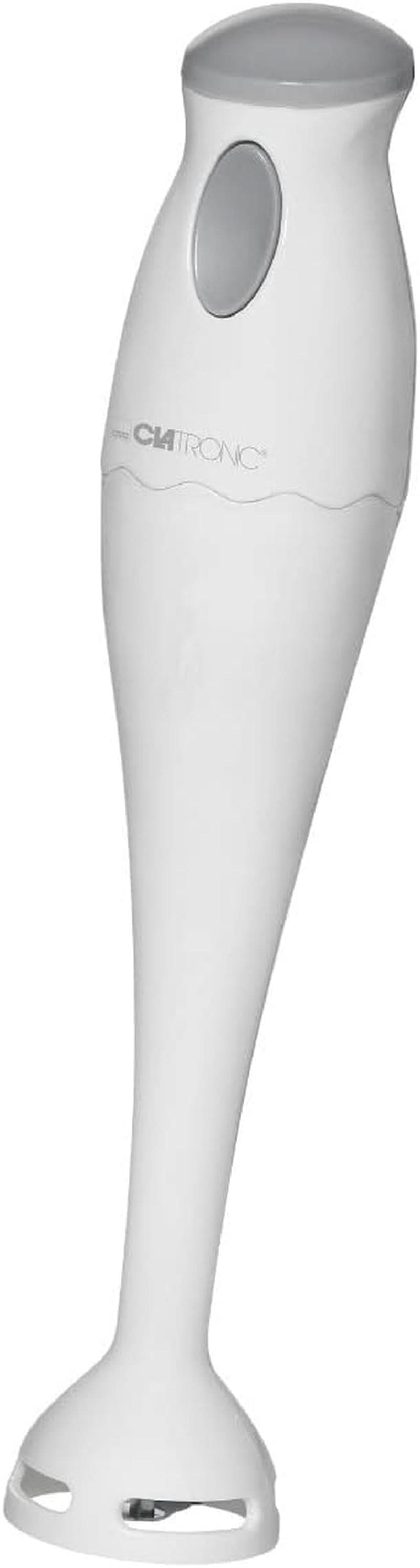 Clatronic Stabmixer/Pürierstab/Blender/Stab-Mixer/Stick/Mixstab SM 3577 ; Edelstahl-Schlagmesser; Pour Smoothie, Kürbispüree, Babybrei, Milchshake ; Avec Mixbehälter (500 ml); 180 watts ; Cuisine Rose Naty Shop Weiß