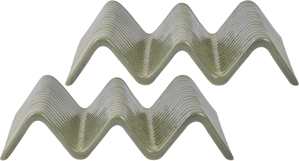 CreaTable, 33984, Série Street Food, Service de Vaisselle pour 2, Support Street Taco 2 en Grès, Passe au Lave-Vaisselle et au Micro-Ondes, Fabrication de Qualité