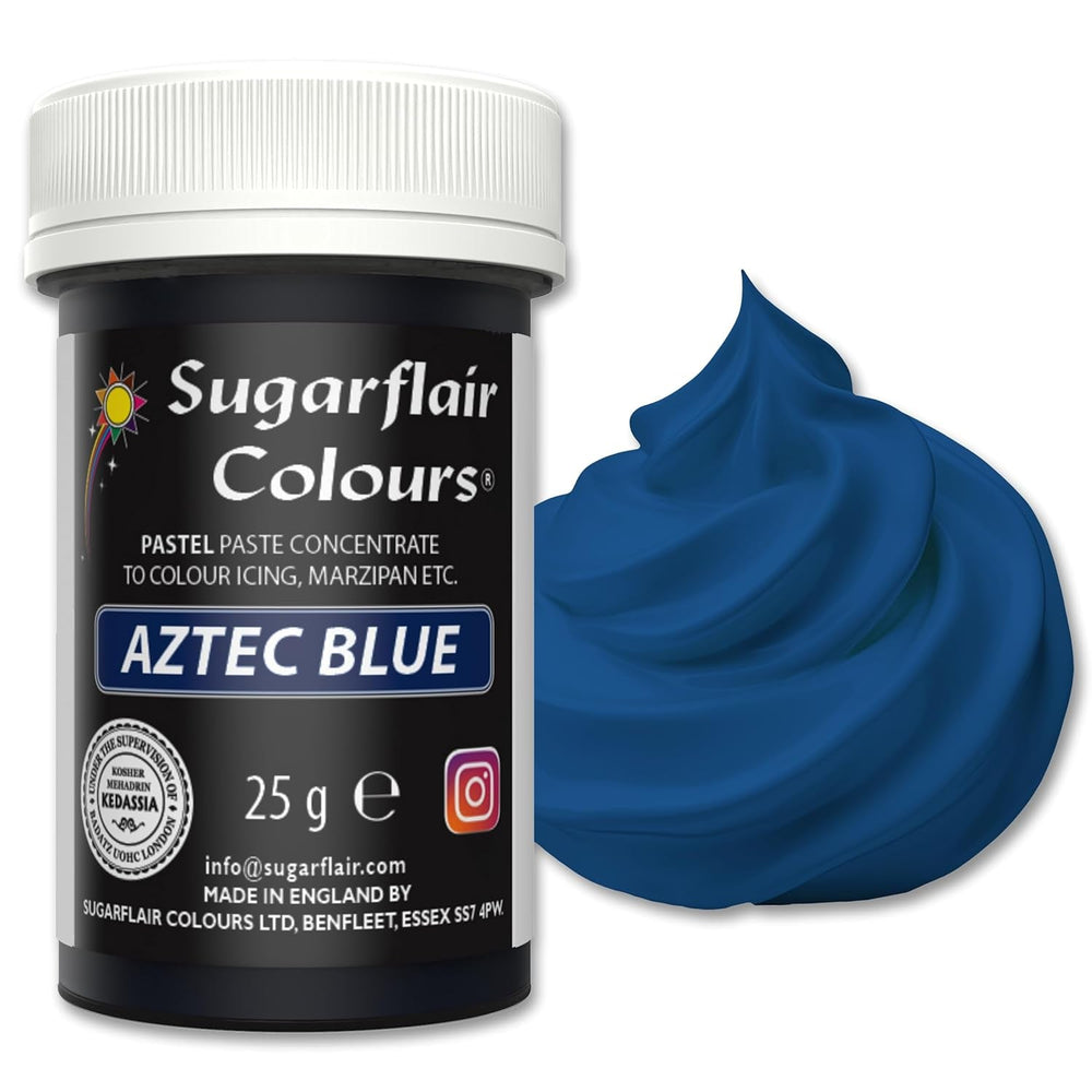 Colorant alimentaire Sugarflair Paste Pastel Bleu Aztèque, colorant alimentaire pour pâtes, fondant et massepain, Couleurs concentrées Spectrales - 25 g