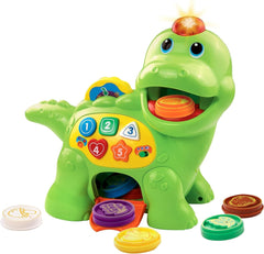 Vtech Baby Feed Me Dino - Nourrir et apprendre le dinosaure parlant avec des chansons, des boutons et un jeu de questions - Pour 12 à 36 mois Jouets pour bébé Naty Shop Single