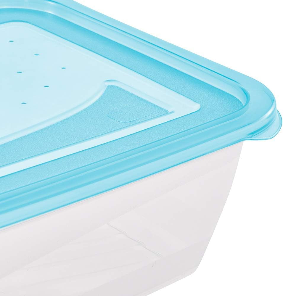 Kekeeper lot de 3 bocaux alimentaires, 3 x 1,25 l, 20,5 x 15,5 x 6,5 cm, Fredo Fresh, bleu transparent Boîtes de conservation alimentaire Naty Shop