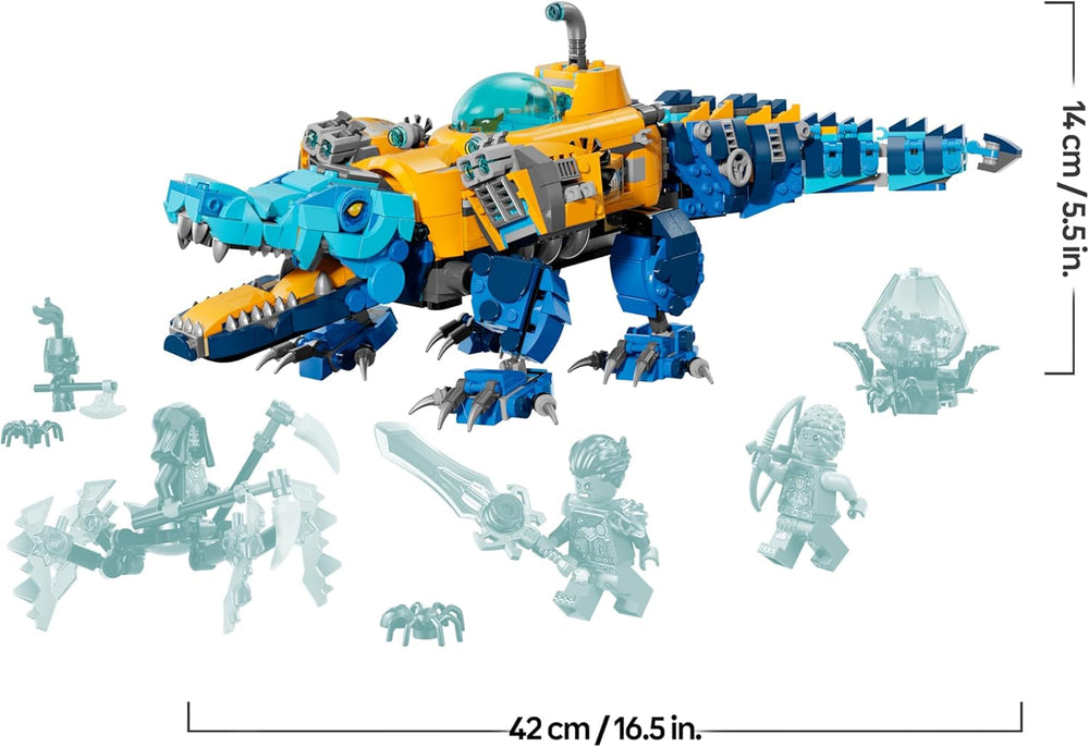 LEGO DREAMZzz 2in1 Krokodil-U-Boot - Spielzeug verwandelbar in Adler-U-Boot - inkl. 3 Minifiguren, 2 Spinnen und Einer sammelbaren blauen Schatz-Kreatur - Geschenk für Jungen ab 8 Jahren - 71512
