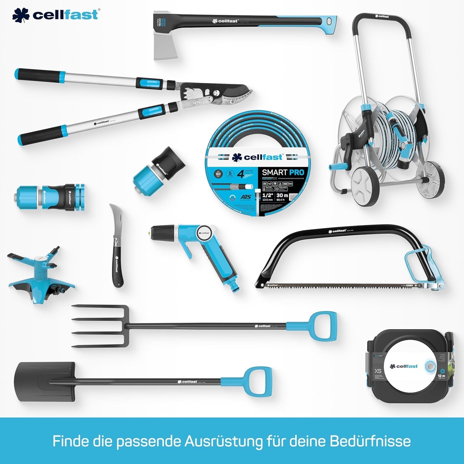 CELLFAST Kit d'arrosage, Arroseur de Jardin, Arroseur de Pelouse pour Fleurs et Plantes, Connexion Rapide, Économique