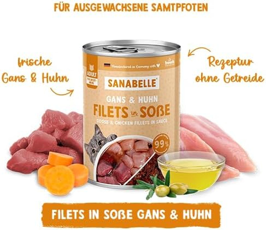 Sanabelle Gourmet Nourriture humide en pot avec oie et poulet | 6x380g | 2,28kg