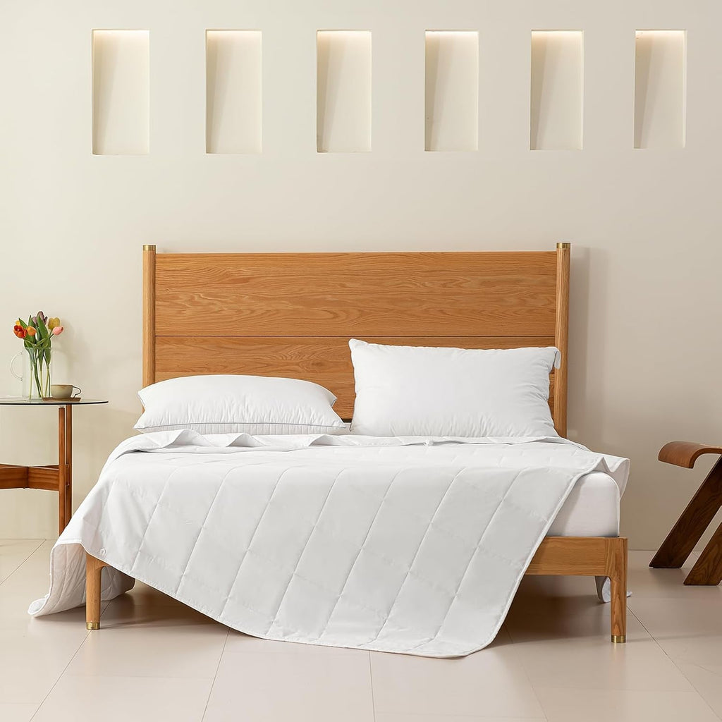 Good Nite Double Duvet, 4.5 Tog, Summer Duvet, Double Duvet, White, Quilt, Poliester, Soft And Lightweight And Machine Washable With Corner Bands (Double Bed 200 X 200 Cm) Plapumi si pilote Naty Shop