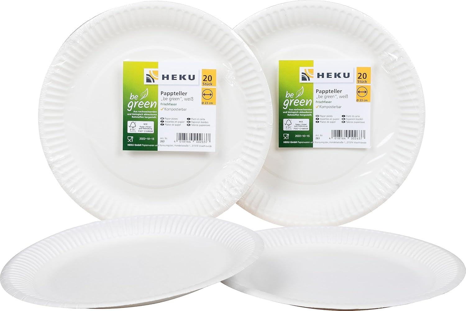 HEKU 191 pièces. USA Party Set I Assiettes en Carton Ø23Cm, Gobelets Rouges, Serviettes 3 Épais 33X33Cm, Sélecteur de Décoration, Chaîne Fanion 10M I Parfait pour les soirées à thème et les fêtes nationales