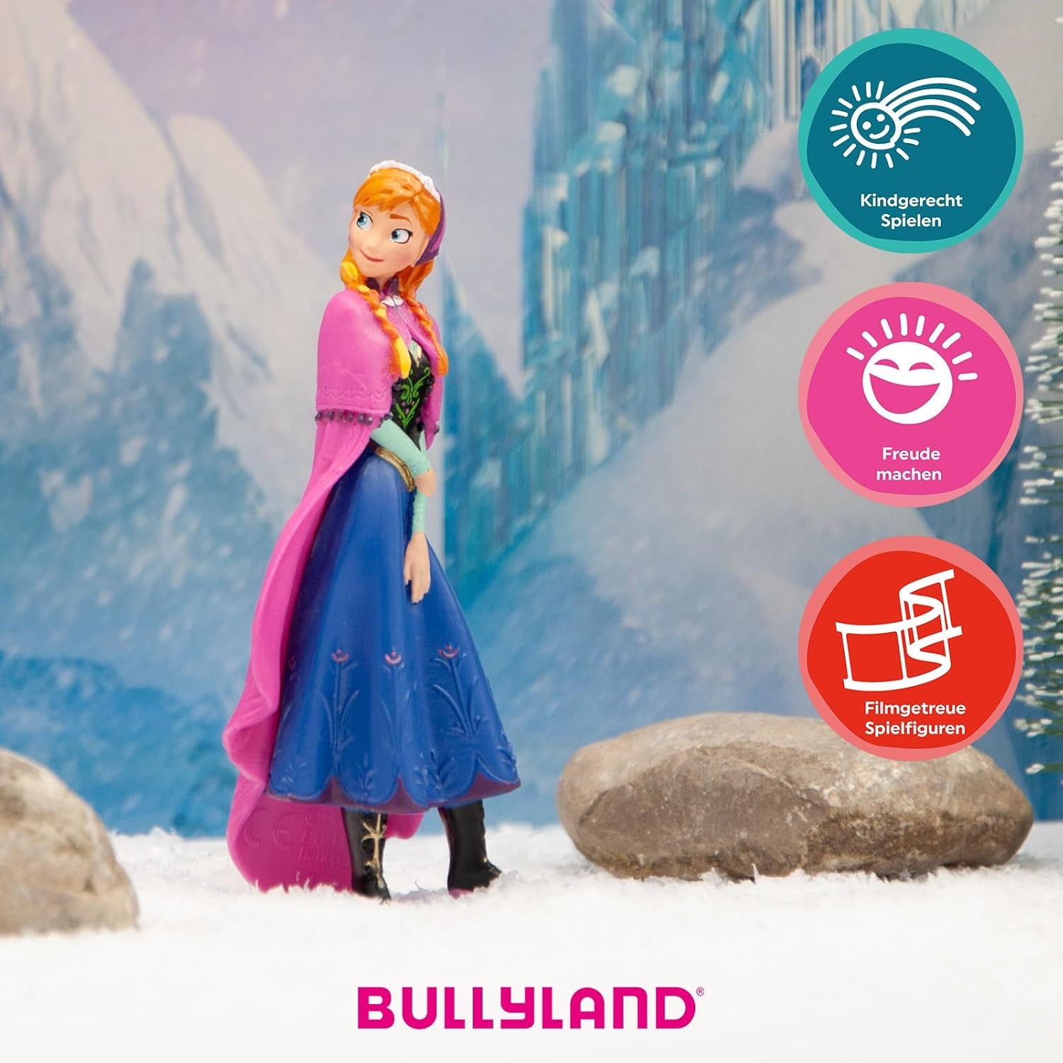 Bullyland 12960 - Figurine Princesse Anna tirée du film La Reine des Neiges de Walt Disney, env. 9,5 cm, très détaillé, idéal comme petit cadeau pour les enfants à partir de 3 ans