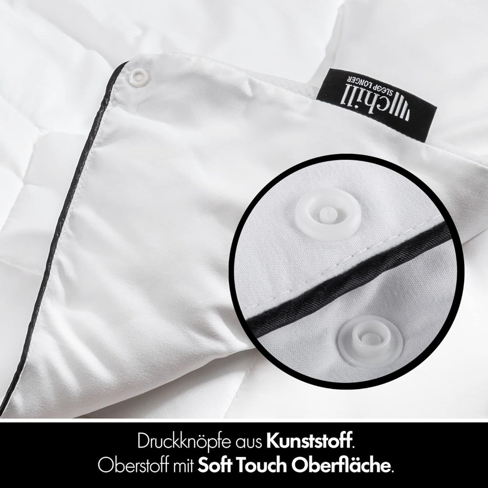 Couette 4 Saisons 135X200-Couette Toutes Saisons 2 en 1 135X200 - Couette Respirante, Lavable et Vegan - Couette Duo avec Bande de Confort pour Dormir - Garnissage 500G & 700G Couettes et Couettes Naty Shop