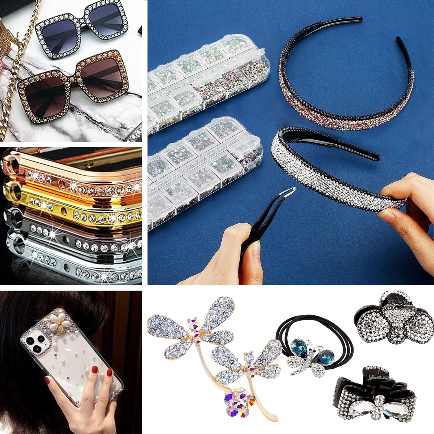 ANGNYA 4000 Pièces Strasssteine ​​​​Nägel Nail Art Strasssteine ​​​​Dekorationen Nagelsteine ​​​​Für Nail Art Zubehör Und Klare Kristall Strasssteine ​​​​Handwork Mit Pick up Pinzette Et Strass Picker Dotting Pen…