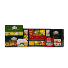 Ahmad Tea Twelve Teas – 12 assortiments de thé noir et vert avec différentes saveurs – 60 sachets de thé emballés individuellement, scellés pour préserver les saveurs, 120 g de thé