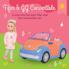 Glitter Girls - Fifer & GG Cabrio - 36 cm Puppe & Fahrzeug-Paket - Orangefarbener Oldtimer - 3 ans +