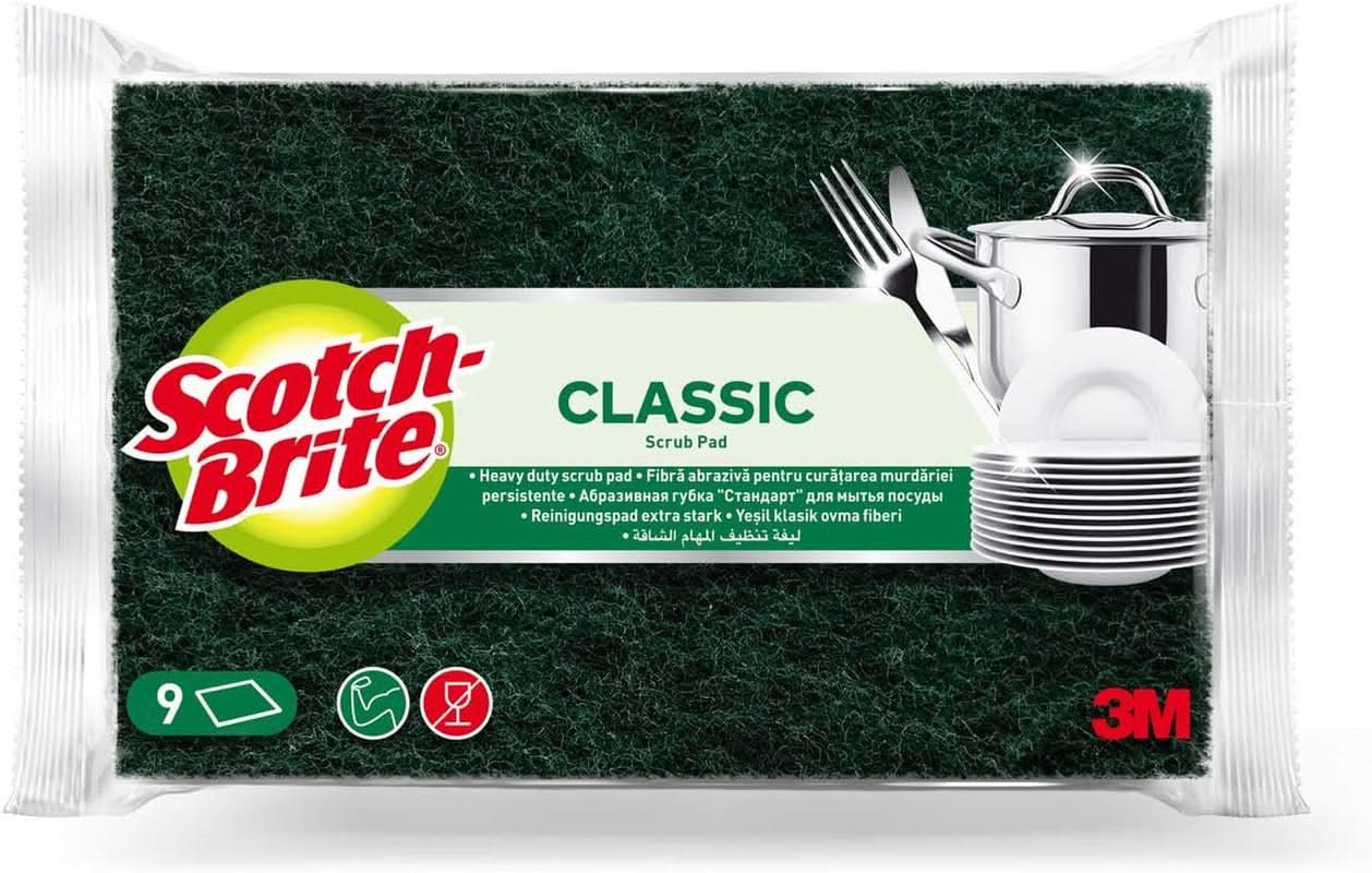 Scotch-Brite Classic Pot Cleaner, 16 bureți per pachet, burete pentru bucătărie - curăță puternic și eficient Detergenti Bucatarie Naty Shop Verde - Clasic Burete clasic de curatare