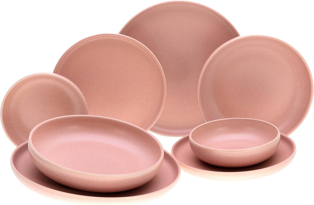 Creatable, 22979, Serie Uno NOIR, 12-Teiliges Geschirrset, Teller Set Aus Steinzeug, Spülmaschinen- Und Mikrowellengeeignet, Made in Portugal Vaisselle Sets Naty Shop Rose Tafelservice 8 Teilig