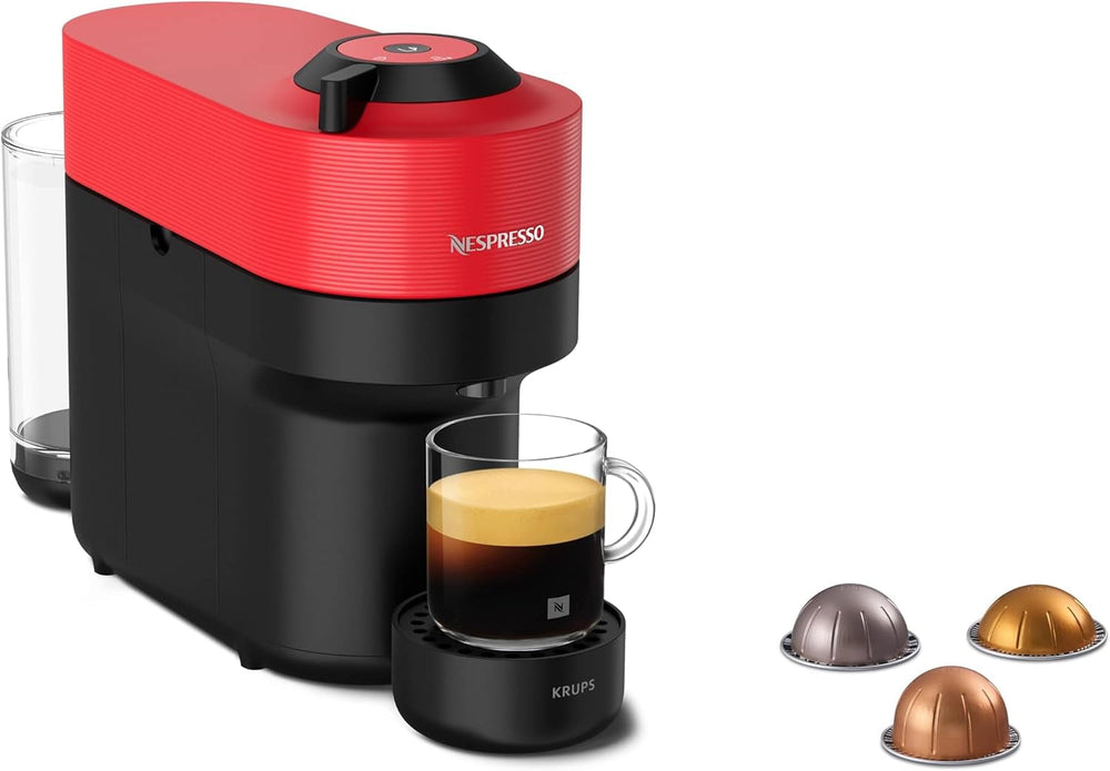 Machine à expresso avec capsules Nespresso Krups Vertuo Pop, capacité : 560 ml, reconnaissance automatique des capsules, système One Touch, 4 tailles de tasse, temps de chauffe raccourci, durable, Aqua Mint, XN9204