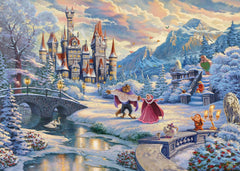 Schmidt Spiele 59671 Thomas Kinkade, Disney, La Belle et la Bête, Soirée d'hiver magique, puzzle 1000 pièces Puzzle Naty Shop