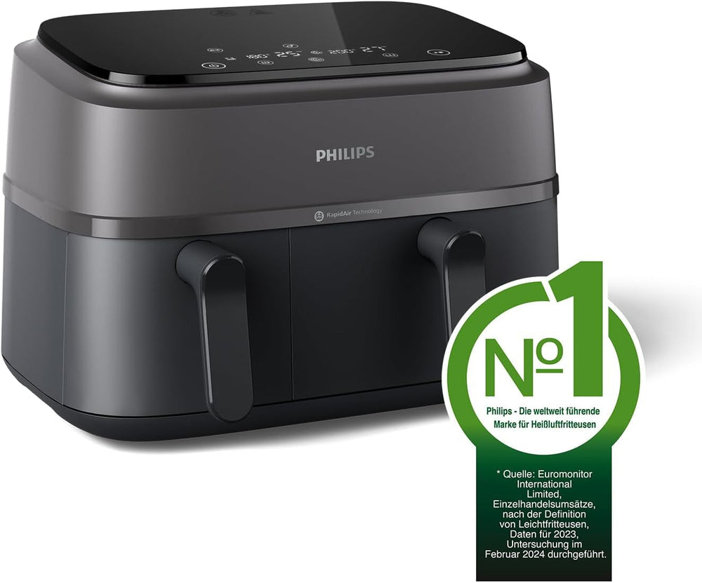 Philips Airfryer Dual Basket 3000 Series, 9L, 2 paniers, 2 plats prêts en même temps, technologie Rapidair plus électroménagers à air chaud Naty Shop