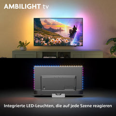 Televizor inteligent Philips Ambilight 43PUS8600 4K QLED - ecran de 43 de inci cu P5 Perfect Picture Engine Ultra HD, sistem de operare Titan, Dolby Vision și sunet Dolby Atmos