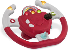 Battat Plastic, BT2525Z Volant interactif, également pour les voyages et les promenades en voiture, avec lumières et sons pour les enfants de 2 ans et plus, rouge, compatible avec les voitures Baby Toys Volant Naty Shop
