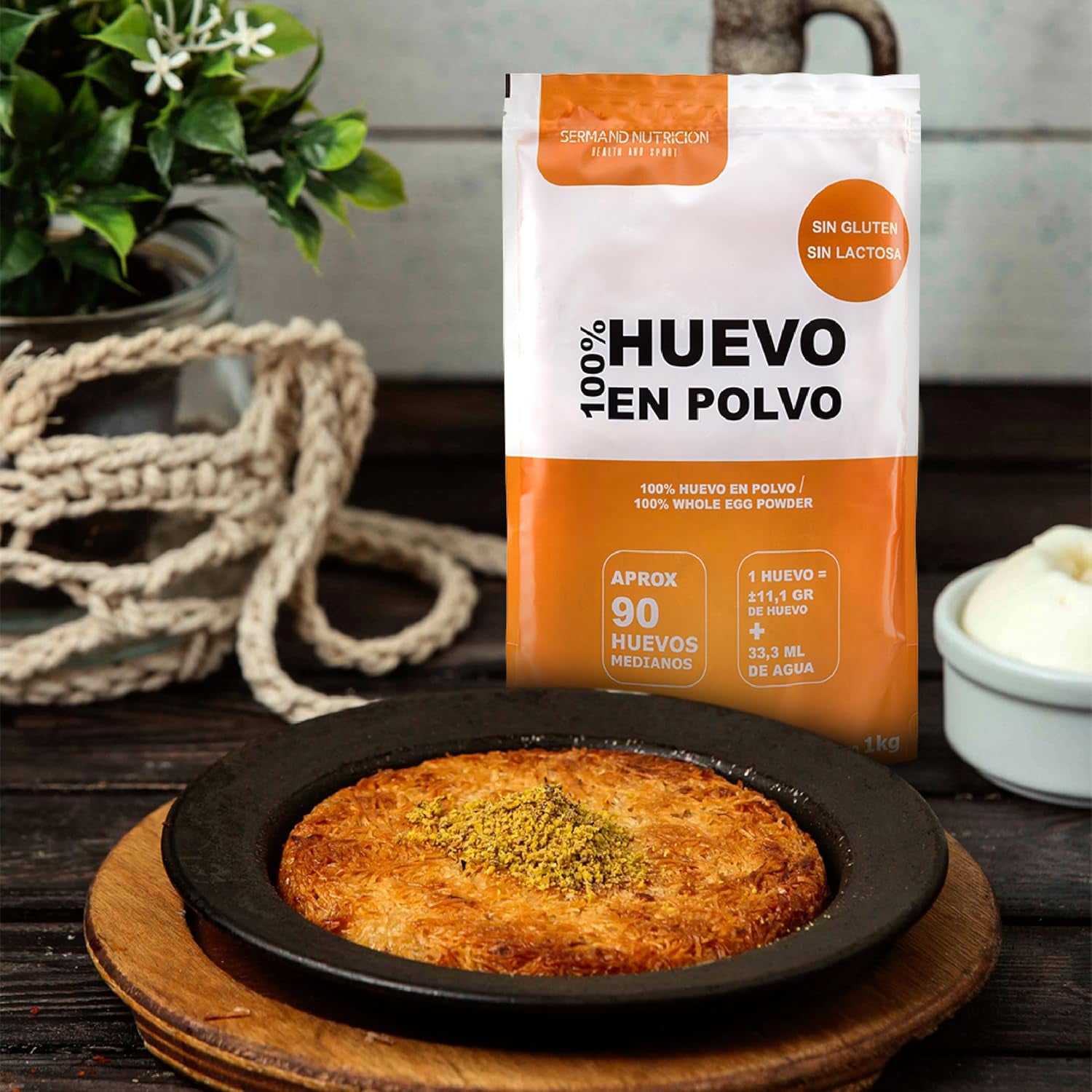 Pulvérisation au Freilandeiern (1kg) | Pulvérisateur pasteurisé Vollei | Ohne Zusatztoffe | Sans gluten et sans lactose | Emballage sous vide dans un magasin Zip