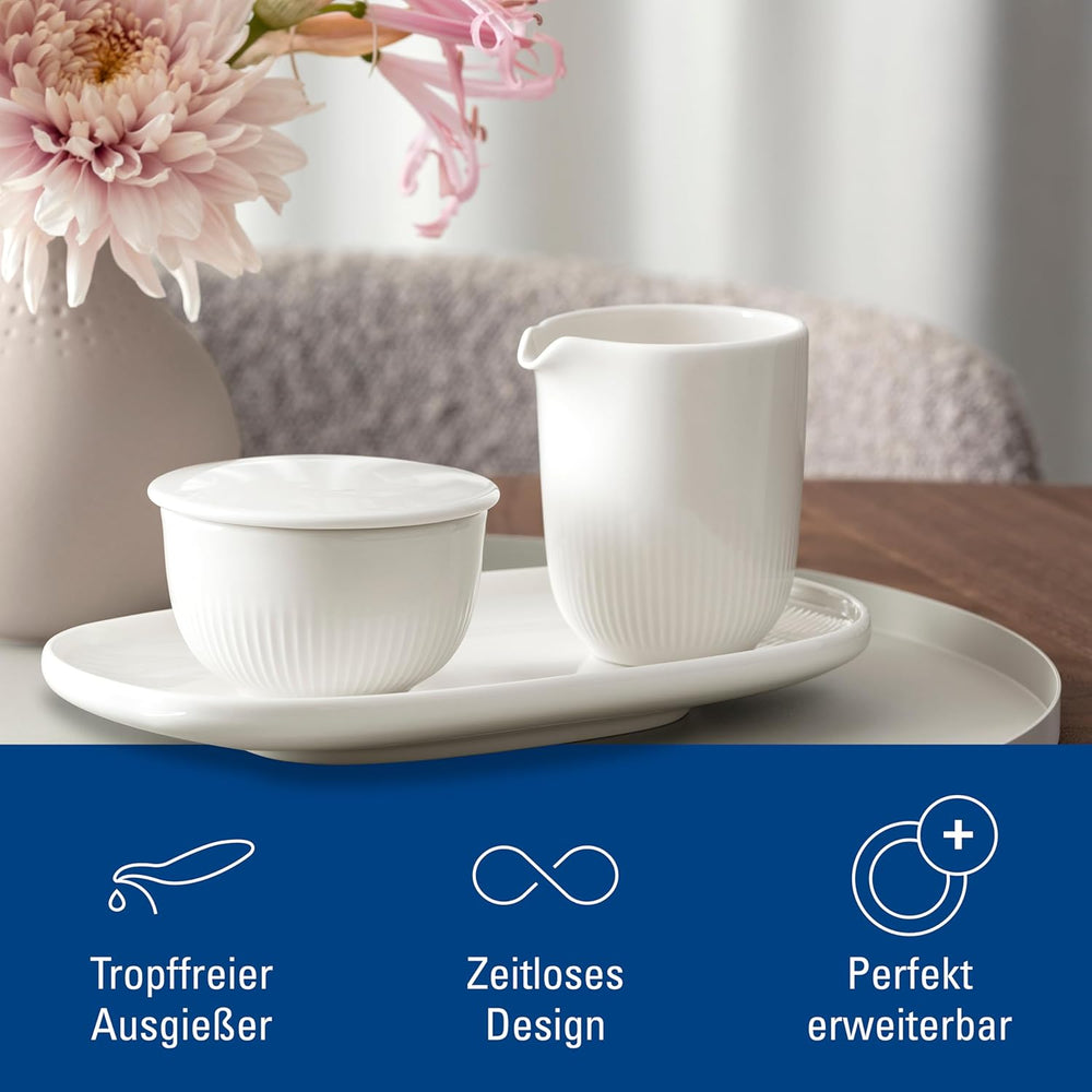 Villeroy & Boch - Tasse à lait Afina 170 ml, Blanc, Passe au lave-vaisselle, Passe au micro-ondes, Carafe à lait, Accessoire à café, Verseuse en céramique, Soucoupe, Vaisselle, Porcelaine Premium