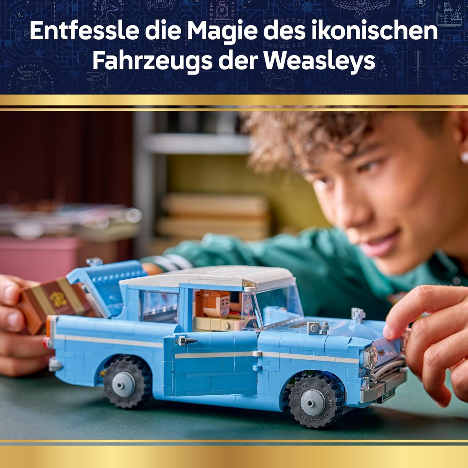 LEGO Harry Potter Fliegender Ford Anglia - Auto Set für mit 3 Figuren zum Spielen und Ausstellen - 3D Modellbau für Männer - Geschenk zum Vatertag - 76470