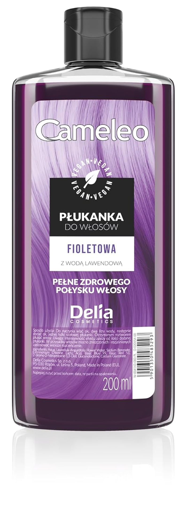 Cameleo - Tonique capillaire rose à l'eau de rose sans teinte jaune - Coloration semi-permanente - Pour cheveux blonds et gris - Couleur et soins - Sans parabène | 200 ml Naty Shop Coloration Capillaire Nouvelle Version - Violet 200 Ml (1 paquet)