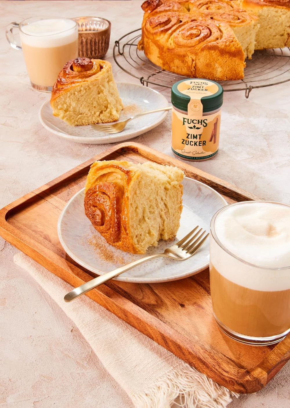 Fuchs Gewürze - Zimt Zucker - Klassisches Gewürz für Milchreis, Pfannkuchen oder Wafeln - aus natürliche Ingredient - 100 g in wiederverwendbarer, recyclebarer Dose