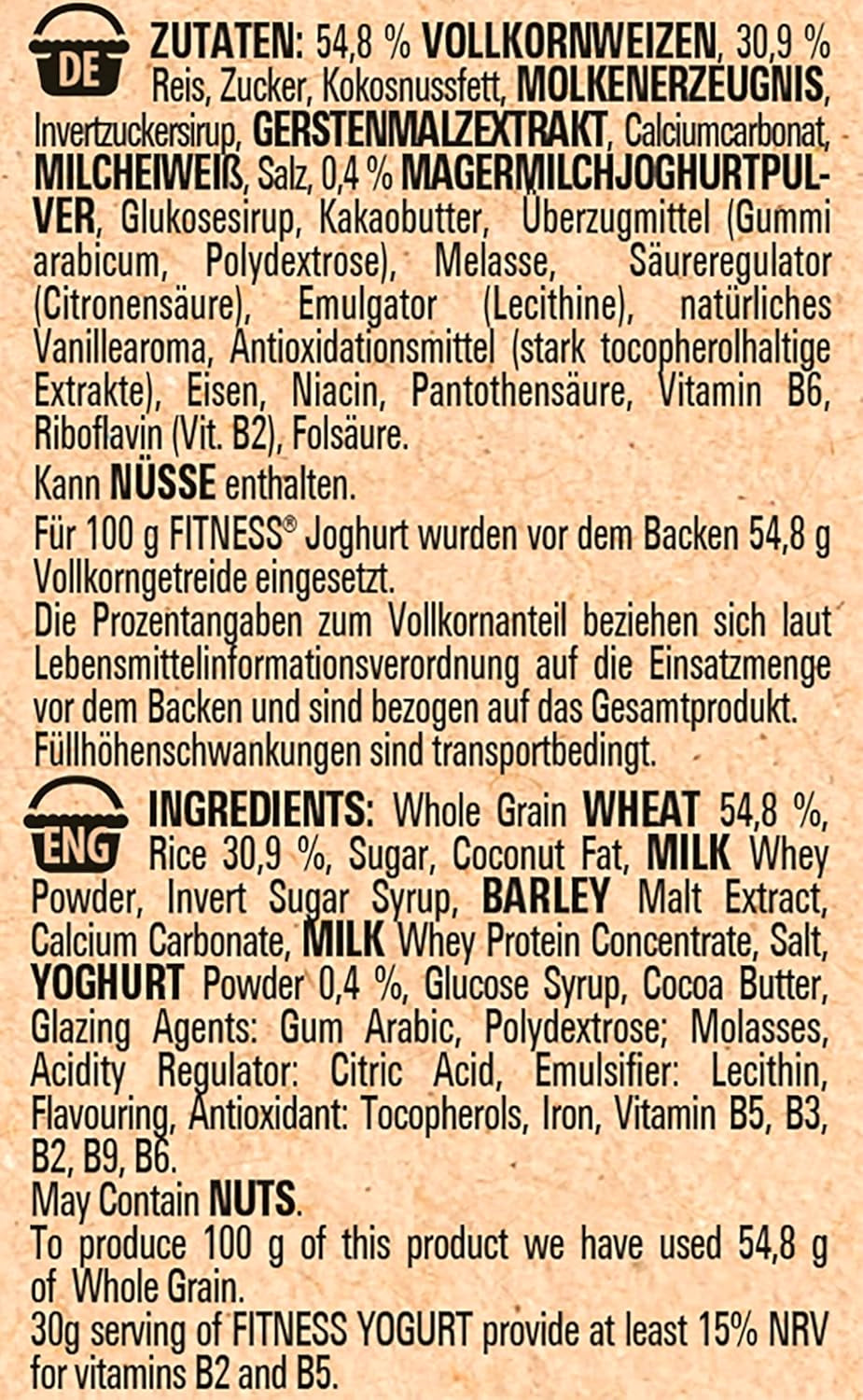 Nestlé Fitness Céréales de petit-déjeuner à grains entiers au yaourt avec saveur partielle de yaourt 1 paquet (1 x 350 g)