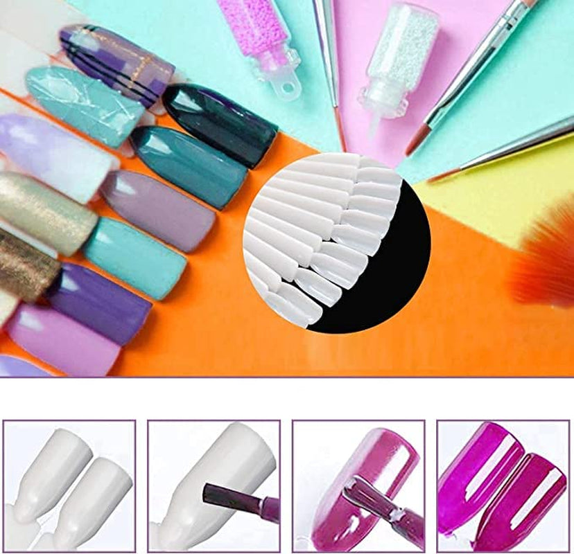 Display pentru unghii, 40 de bețișoare pentru ojă artificială, capsule, evantai practic, nail art