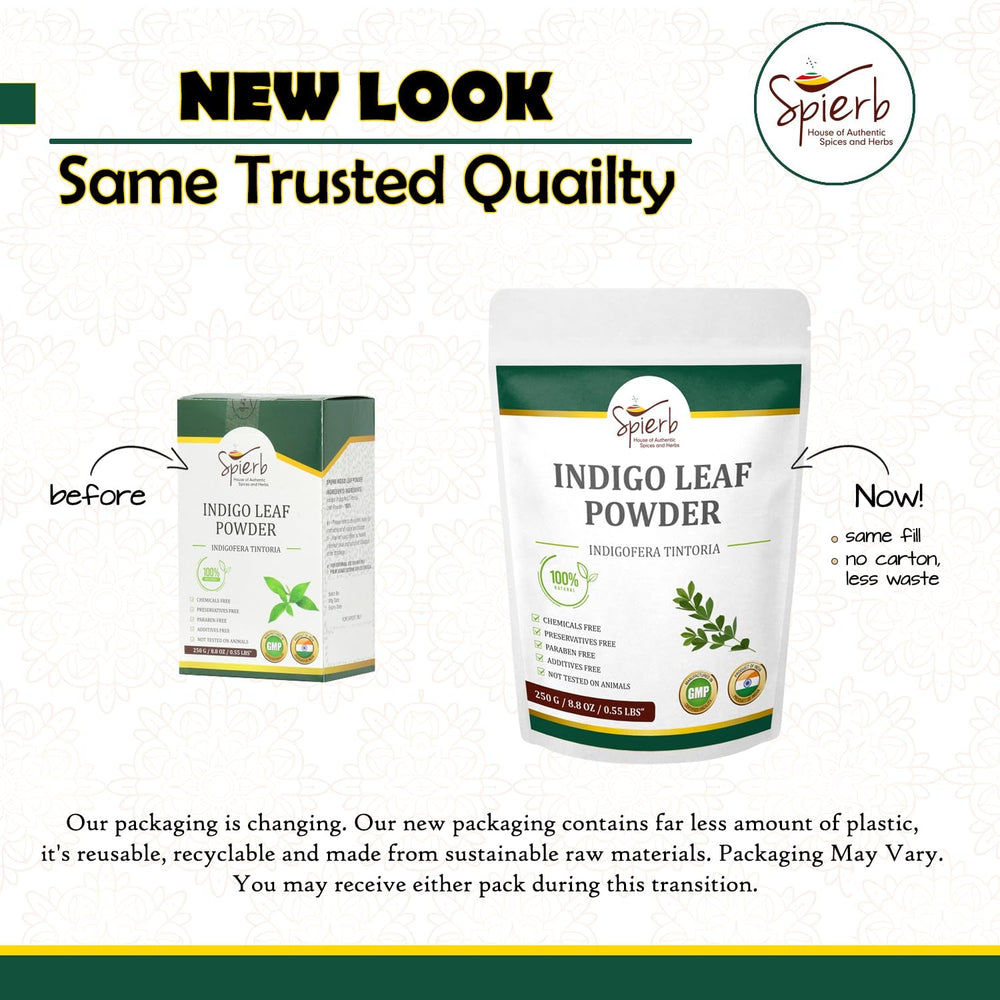 Poudre d'indigo (250 g / 8,8 oz / 0,55 lb) pour cheveux à utiliser avec de la poudre de henné pour teindre les cheveux noirs - 100 % pure et naturelle de feuilles d'indigofera tinctoria en poudre pour teinture capillaire Naty Shop