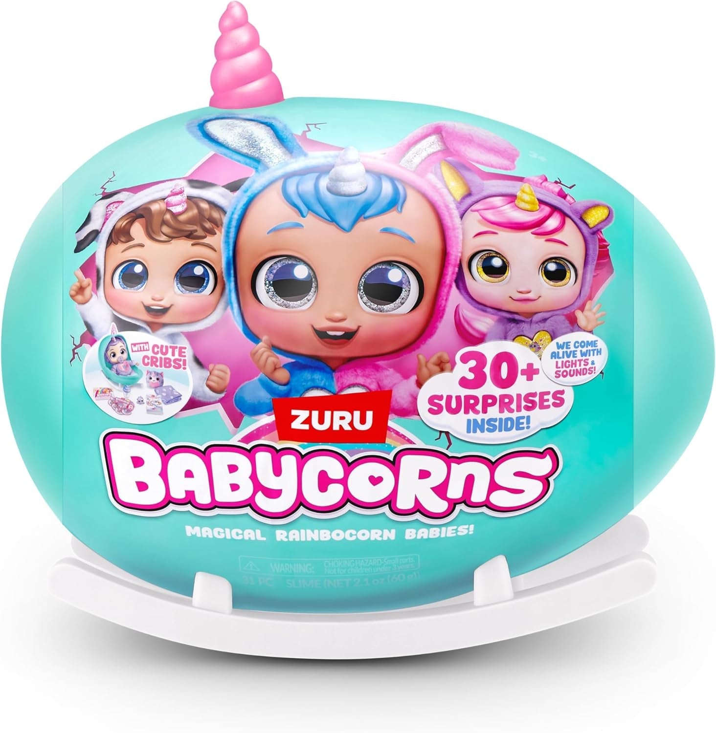 Babycorns Serie 1 von ZURU Magische Babypuppe Katze (Poppy) mit Zubehör, Überraschungs-Unboxing-Spielzeug für Kinder, Mädchen