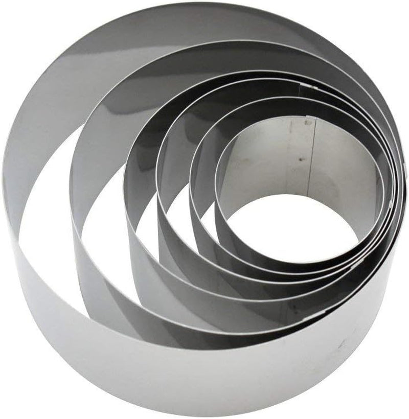 Lot de 6 cercles à dessert Fackelmann, professionnels, acier, argent