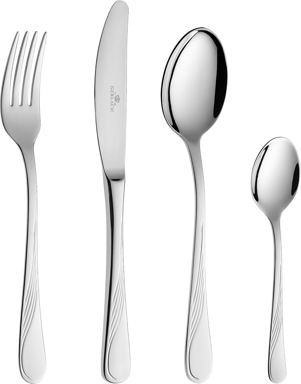 Gerlach Celestia Ménagère pour 6 personnes Naty Shop Kitchen Argent Brillant 24 pièces dans une boîte