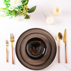 LeRatio Service de table pour 6 personnes, service de table 18 pièces en porcelaine, vernis réactif, ensemble de bols et d'assiettes résistants aux rayures, passe au lave-vaisselle et au micro-ondes, vaisselle