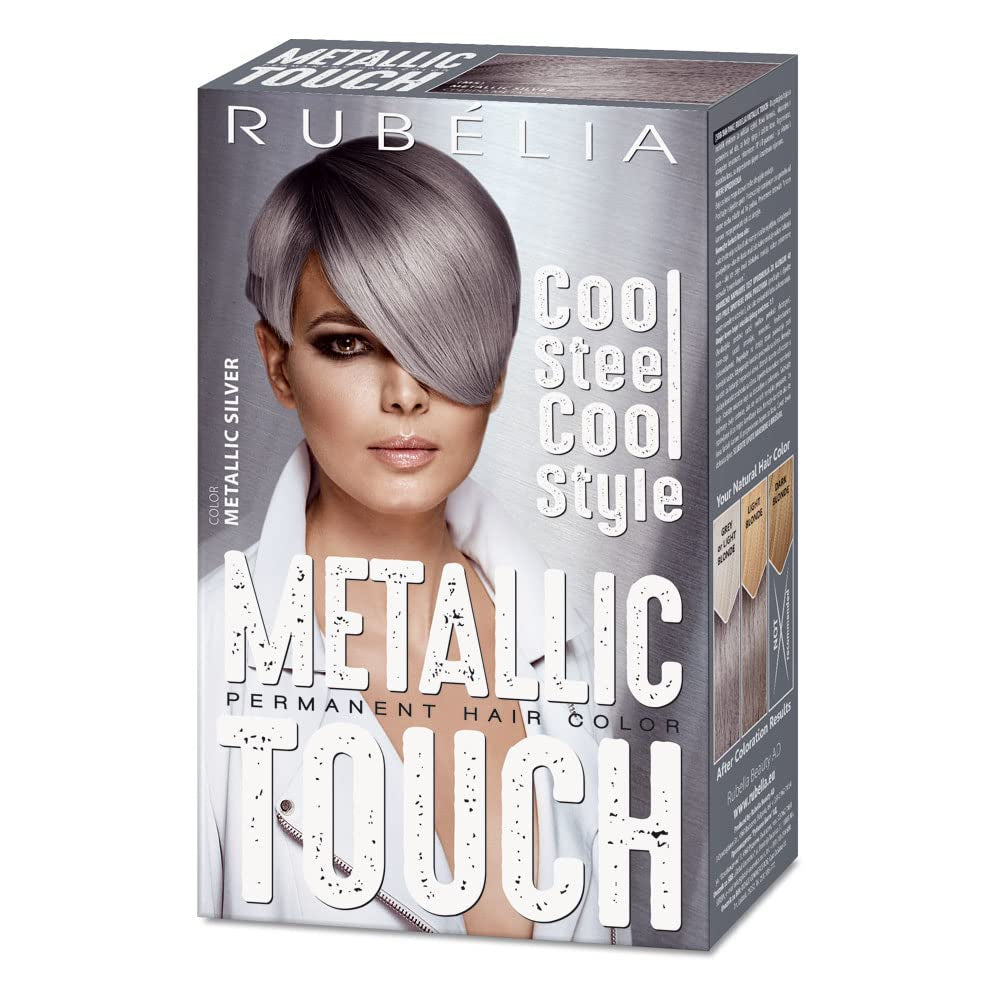 Teinture capillaire permanente Metallic Touch - Argent métallisé, 1 paquet - 115 ml Naty Shop Hair Dye Default Title