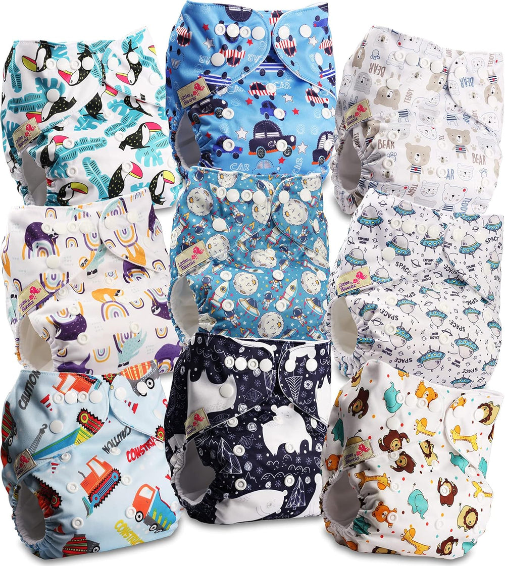 Littles and Bloomz FLP2-0406 Couche réutilisable avec clip standard, 4 couches