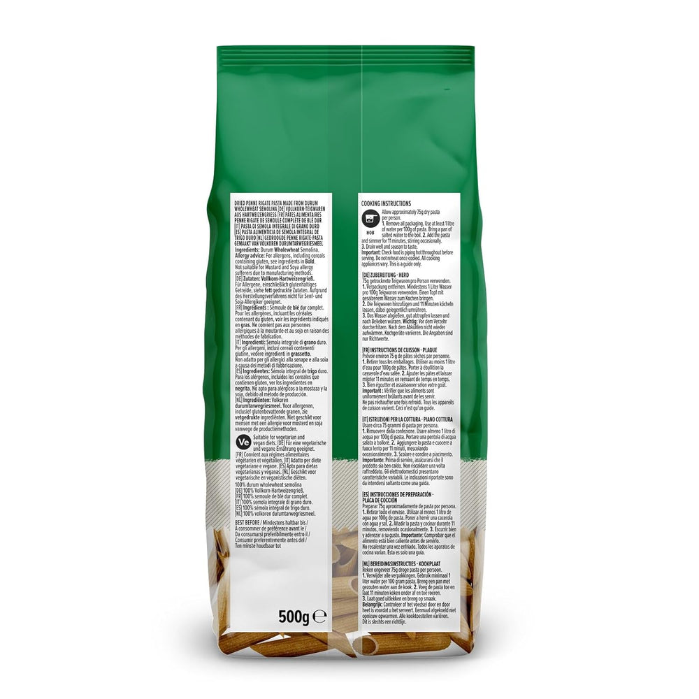 Penne Rigate de blé entier d'Amazon, 500g