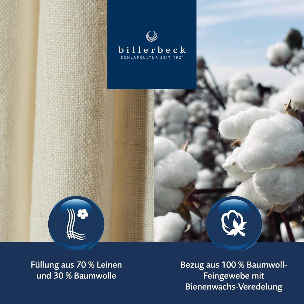 Couette Billerbeck Lina Superlight - Couette en lin - 155 X 220 Cm - Couette d'été, couette rafraîchissante, couette d'été légère - 70% lin, 30% coton, blanc Couettes et couettes Naty Shop