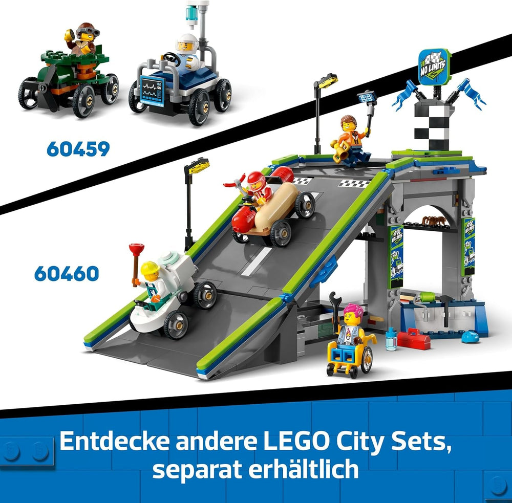 LEGO City Pizzalieferwagen vs. Löschauto - Seifenkisten Spielzeug für Mädchen und Jungen ab 5 Jahren - Bauset mit 2 Fahrer Minifiguren - Geschenk zum Geburtstag & für die Feiertage 60458